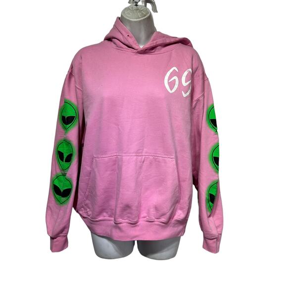 Annette 69 pink Alien Hoodie Sweatshirt Size M - Picture 1 of 8